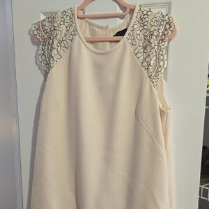J. Crew Cream Lace-Shoulder Sleeveless Camisole